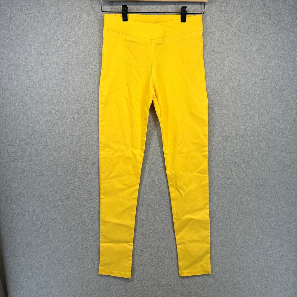 Vizio Leggings Womens Small Yellow Rayon Blend Pull On Elastic Waist Stretch